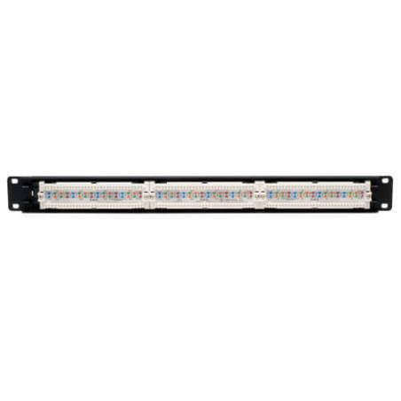 Patch panel pre montáž do racku 1U, 24x Cat6/Cat5, 568B, RJ45 Ethernet