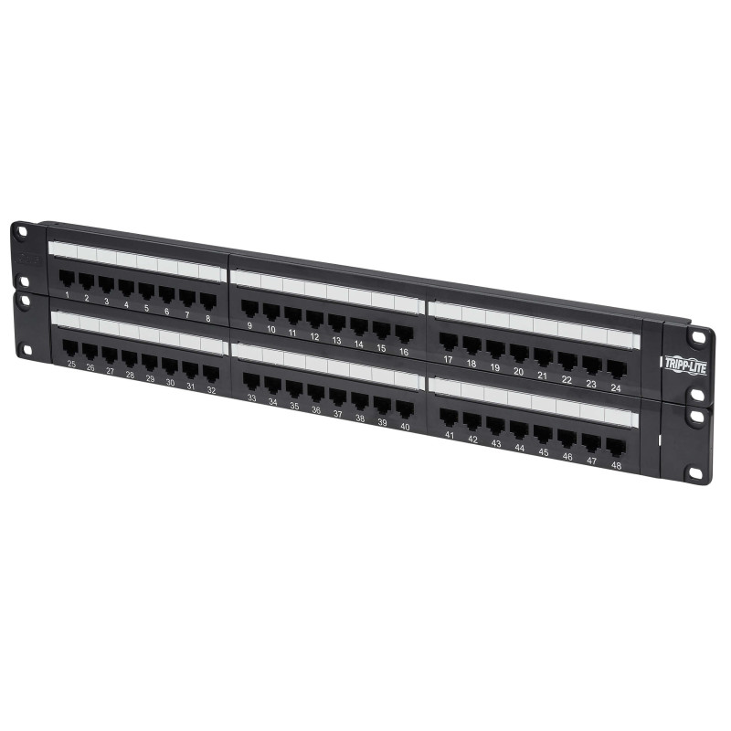 Patch panel pre montáž do racku 2U, 48x Cat6/Cat5 568B, RJ45 Ethernet