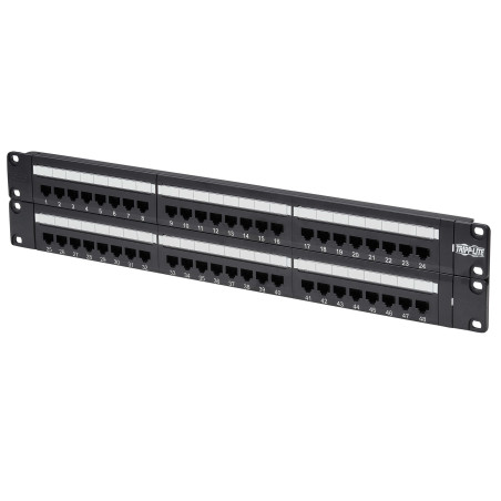 Patch panel pre montáž do racku 2U, 48x Cat6/Cat5 568B, RJ45 Ethernet