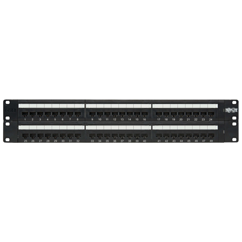 Patch panel pre montáž do racku 2U, 48x Cat6/Cat5 568B, RJ45 Ethernet