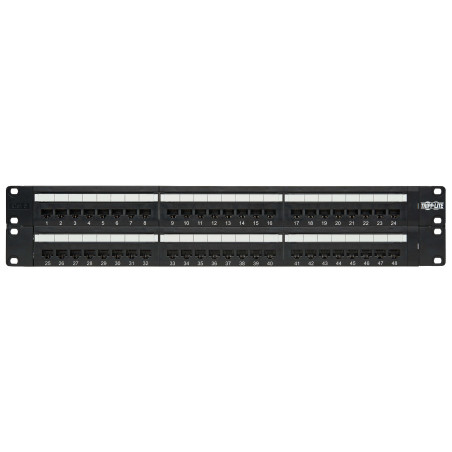 Patch panel pre montáž do racku 2U, 48x Cat6/Cat5 568B, RJ45 Ethernet