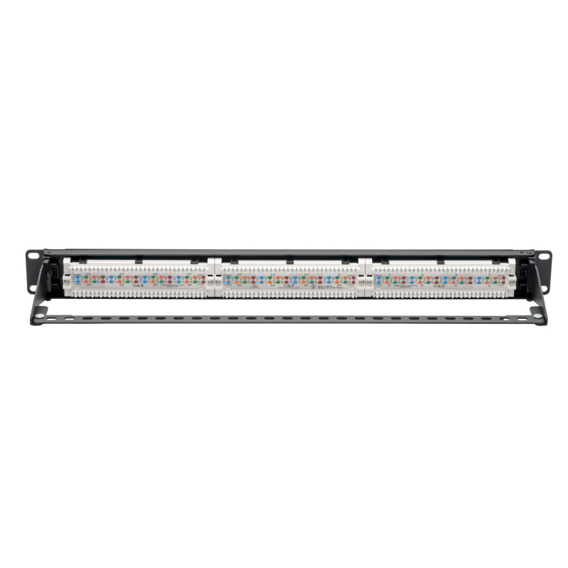 Patch panel pre montáž do racku 1U, 24x Cat6 PoE+ Compliant, 110/Krone, 568A/B, RJ45 Ethernet