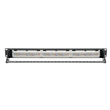 Patch panel pre montáž do racku 1U, 24x Cat6 PoE+ Compliant, 110/Krone, 568A/B, RJ45 Ethernet