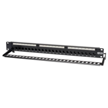 Patch panel priechodný pre montáž do racku 1U, 24x Cat6/Cat5, RJ45 Ethernet