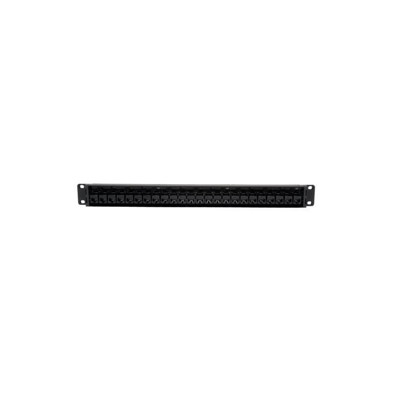 Patch panel priechodný pre montáž do racku 1U, 24x Cat6/Cat5, RJ45 Ethernet