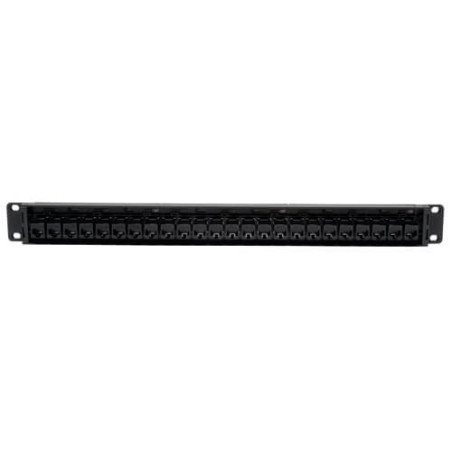 Patch panel priechodný pre montáž do racku 1U, 24x Cat6/Cat5, RJ45 Ethernet
