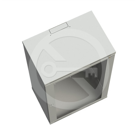 Rozvádzač nástenný SENSA 12U 400mm, dvere plech, RAL 7035, SENSA-12U-64-11-G