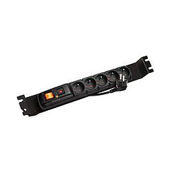 Napájací panel ACAR F5 FA 3m 5 pozícií BK vrátane držiakov do 19" líšt 1U, ACAR-F5-FA