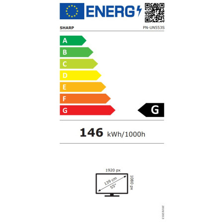 55" LED SHARP UN553S,1920x1080,IPS,24/7,700cd