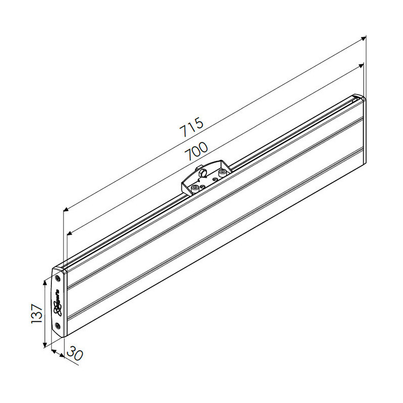 Vogel´s horizontálna časť adaptéra Connect-it PFB3407, 715 mm, čierna