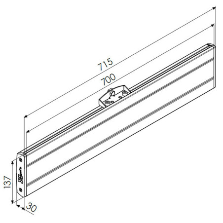 Vogel´s horizontálna časť adaptéra Connect-it PFB3407, 715 mm, čierna