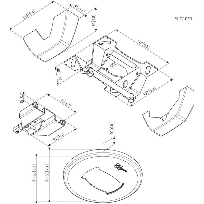 Vogel´s Stropný úchyt PUC 1070, náklon