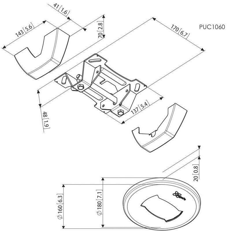 Vogel´s Stropný úchyt PUC 1060, fixný