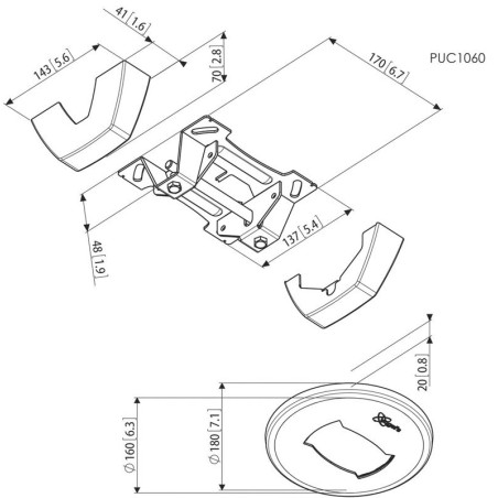 Vogel´s Stropný úchyt PUC 1060, fixný