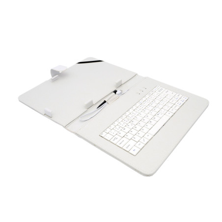 AIREN AiTab Leather Case 4 with USB Keyboard 10" WHITE (CZ/ SK/DE/UK/US.. layout)