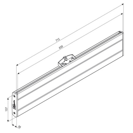 Vogel´s horizontálna časť adaptéra Connect-it PFB 3407, 715mm, strieborná