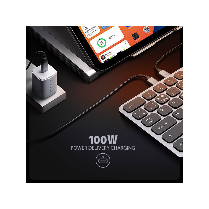 AXAGON HMC-KB-CS, USB 5Gbps hub s CZ/ SK klávesnicou, HDMI 4K/60Hz, 3x USB-A, SD/mSD, audio, PD 100W