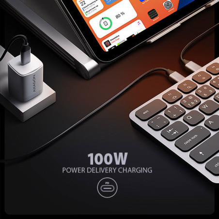 AXAGON HMC-KB-CS, USB 5Gbps hub s CZ/ SK klávesnicou, HDMI 4K/60Hz, 3x USB-A, SD/mSD, audio, PD 100W