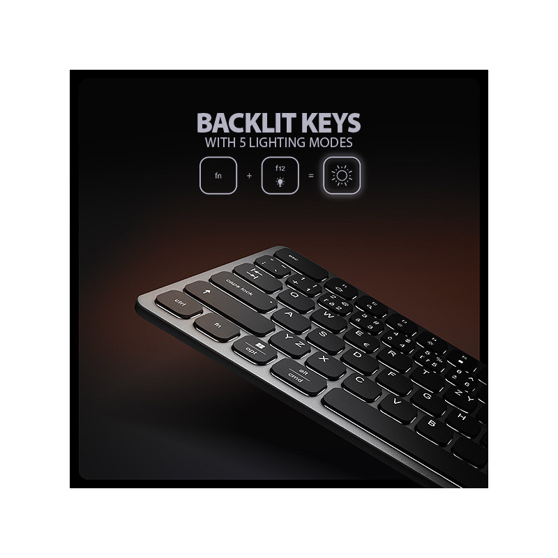 AXAGON HMC-KB-CS, USB 5Gbps hub s CZ/ SK klávesnicou, HDMI 4K/60Hz, 3x USB-A, SD/mSD, audio, PD 100W