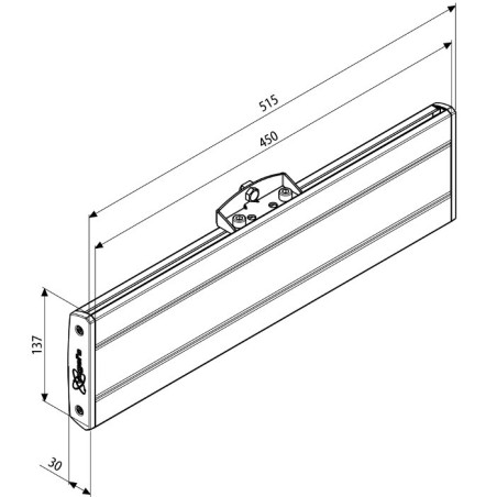 Vogel´s horizontálna časť adaptéra Connect-it PFB 3405B, 515 mm, čierna