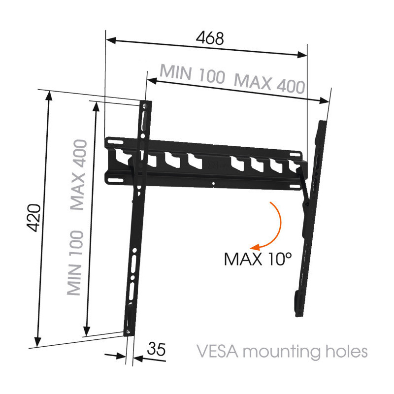 Vogel|s MA 3010 nástenný LCD držiak, 32-65", náklon
