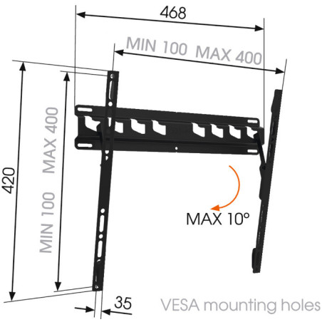 Vogel|s MA 3010 nástenný LCD držiak, 32-65", náklon