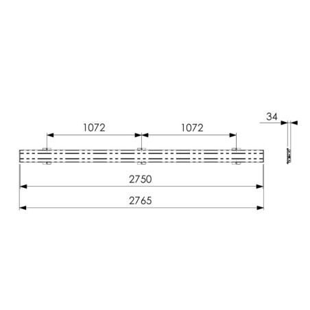 Vogel´s horizontálna časť adaptéra Connect-it PFB 3427 B, 2765 mm, čierna