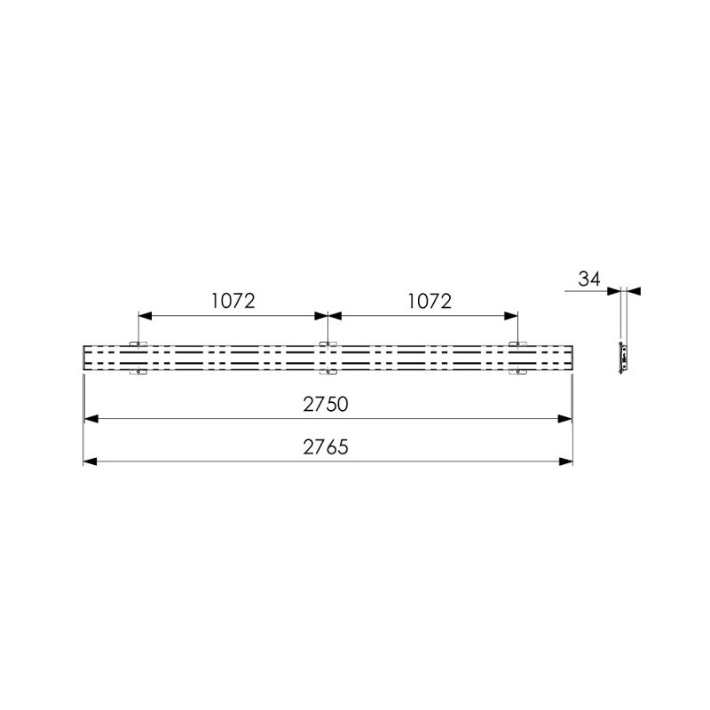 Vogel´s horizontálna časť adaptéra Connect-it PFB 3427 S, 2765 mm, strieborná