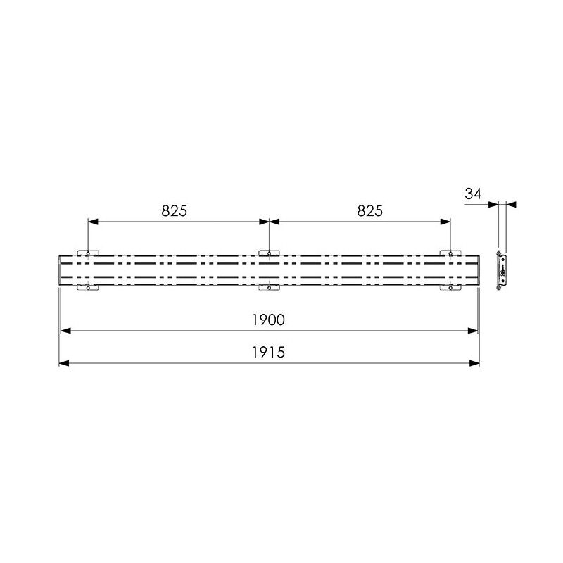 Vogel´s horizontálna časť adaptéra Connect-it PFB 3419, 1915 mm, strieborná