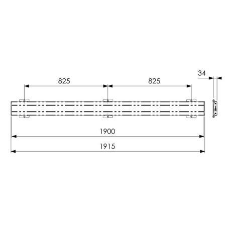 Vogel´s horizontálna časť adaptéra Connect-it PFB 3419, 1915 mm, strieborná