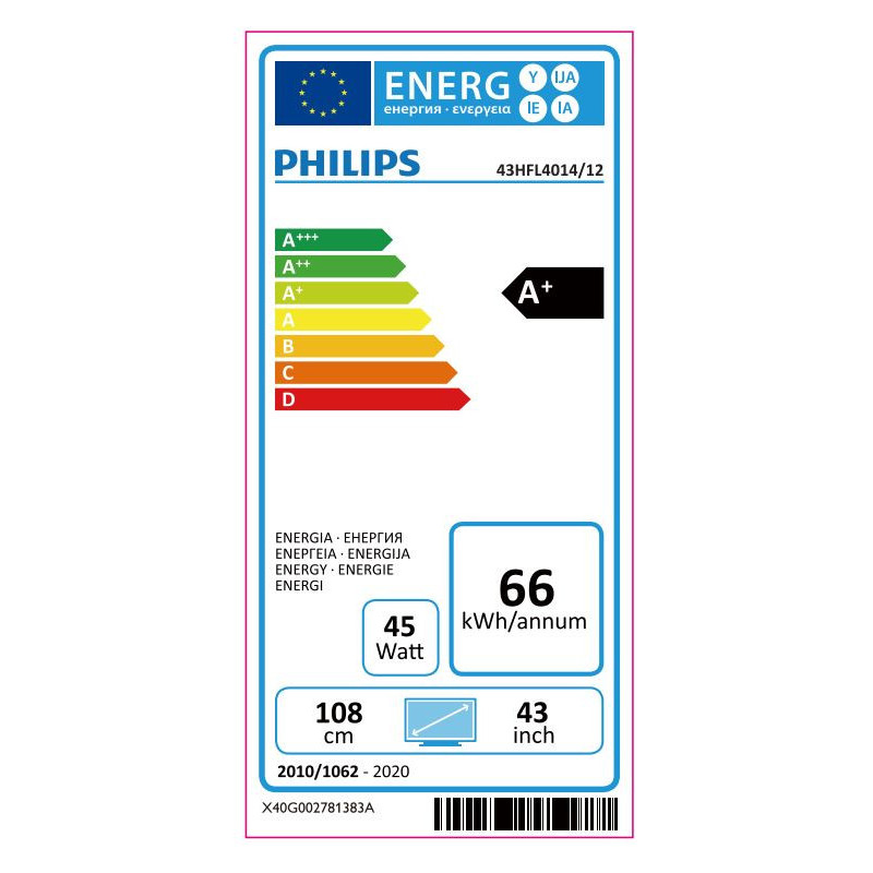 43" HTV Philips 43HFL4014 - PrimeSuite