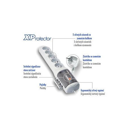 Rozvodný panel ACAR XProtector/3m 5x220V biely