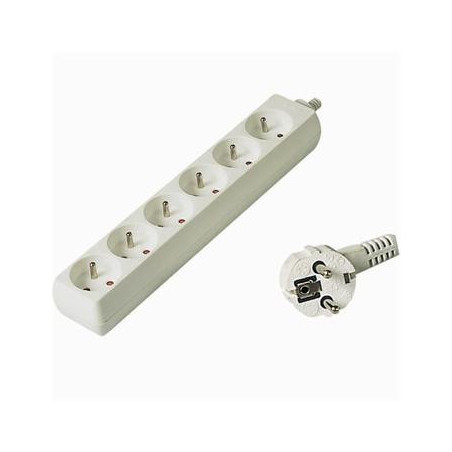 Predlžovací prívod 230V, 7m, 6 zásuviek