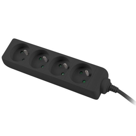 Predlžovací prívod 230V 2m 4 zásuvky, čierny