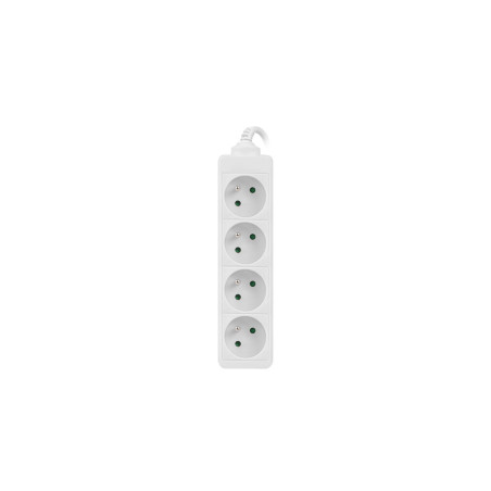 Predlžovací kábel Lanberg PS0, 4 zásuvky, 1,5 m, biela