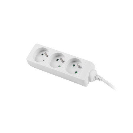 Predlžovací kábel Lanberg PS0, 3 zásuvky, 1,5 m, biela
