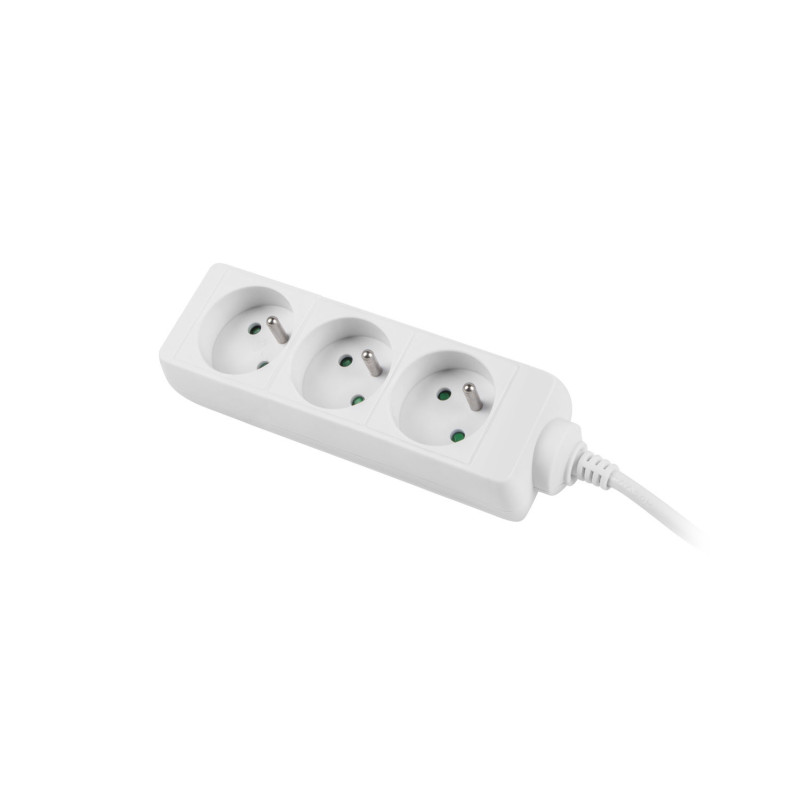 Predlžovací kábel Lanberg PS0, 3 zásuvky, 3m, biela
