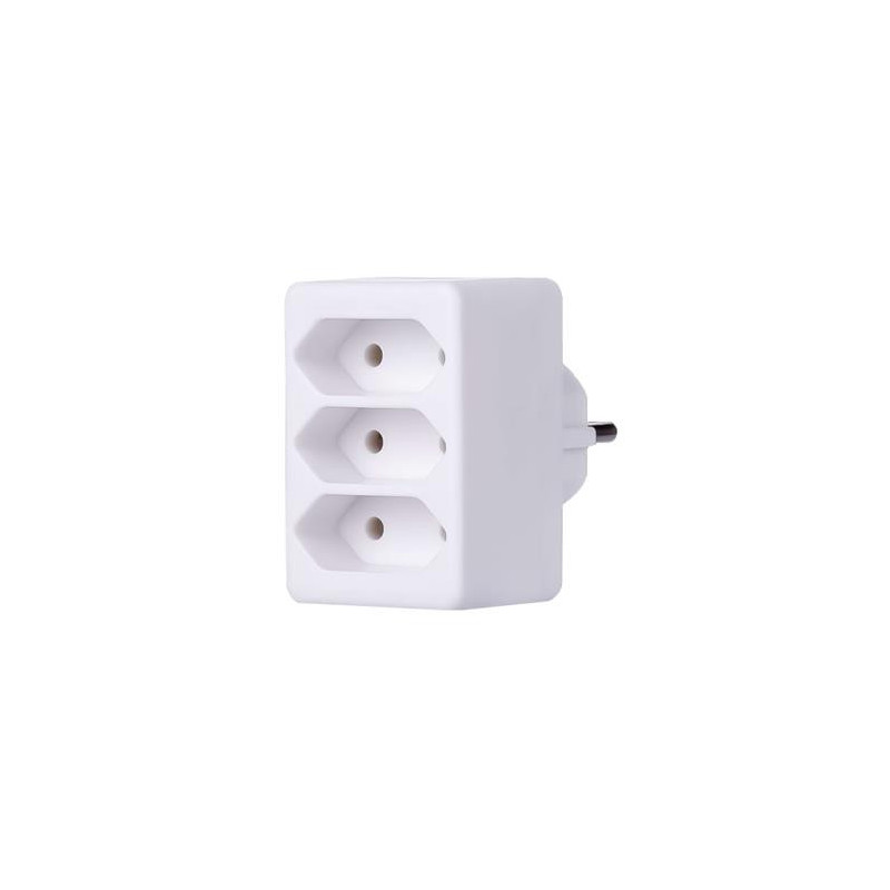 PremiumCord Roztrojka 230V biela 3x2,5A