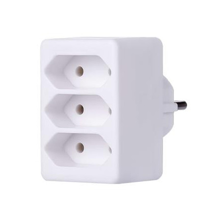 PremiumCord Roztrojka 230V biela 3x2,5A