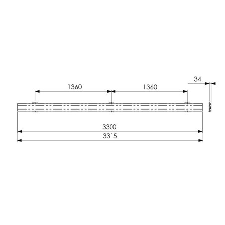 Vogel´s horizontálna časť adaptéra Connect-it PFB 3433 S, 3315 mm, strieborná