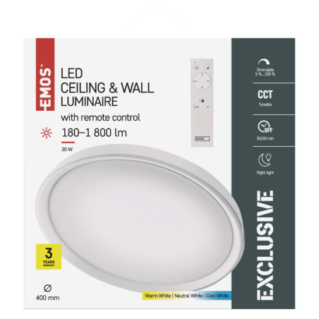 LED prisadené svietidlo, 30W, stmievanie, zmena CCT