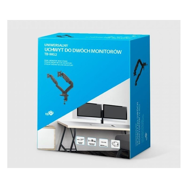 TB držiak plynový na dva monitory TB-MG2 27 2x8kg