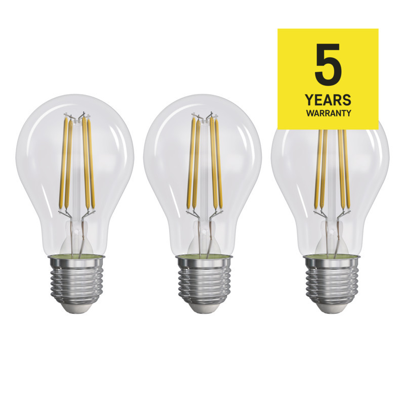 LED žiarovka A60/E27/3,8W/60W/806lm/teplá biela,3ks