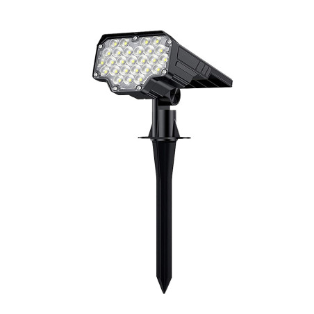 Vonkajšie solárne LED svetlo VIKING D26/650lm/2200mAh/3 režimy/IP65/inštalácia-zem i stenu