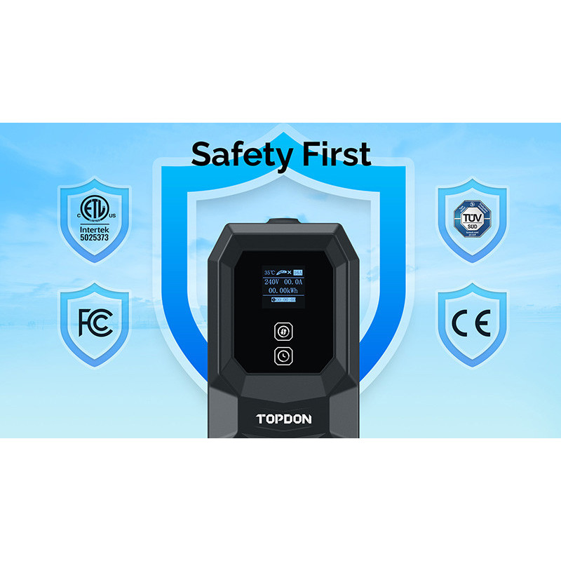 TOPDON PulseQ AC Portable - 3,7 kW/konektor IEC62196-2 Typ/LCD displej/IP65/5m