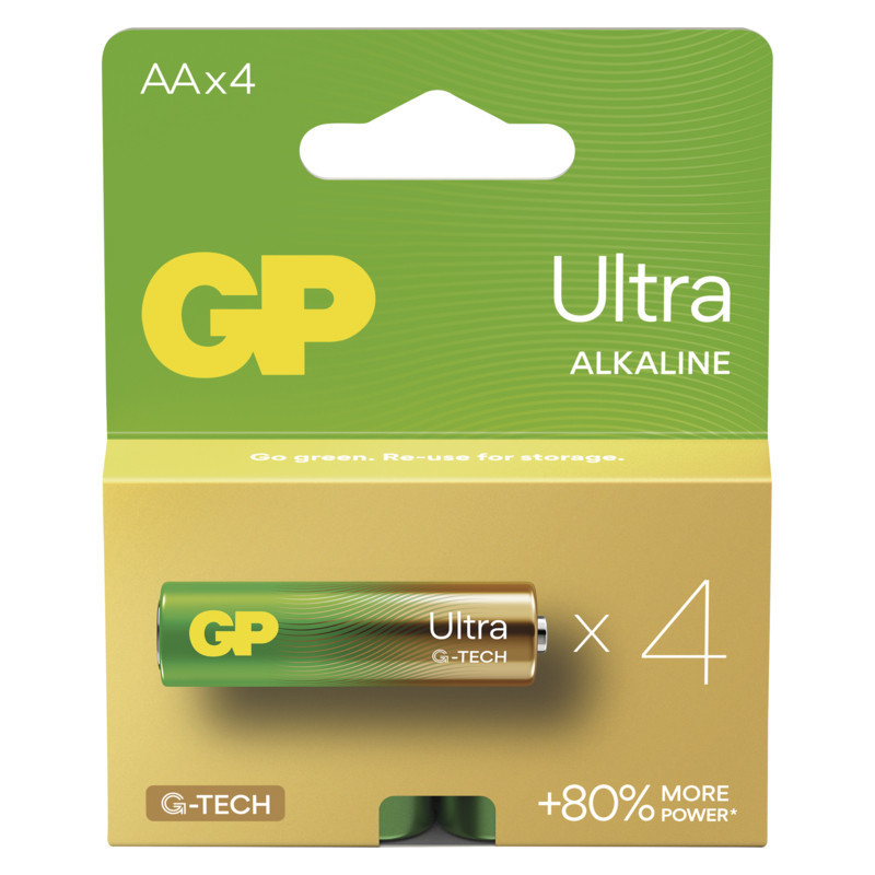 GP Alkalická batéria ULTRA AA (LR6) - 4ks