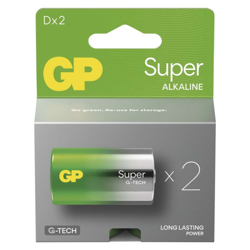 GP Alkalická batéria SUPER D (LR20) - 2ks