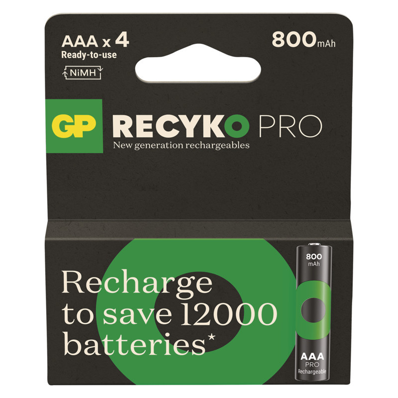 GP Nabíjací bat. ReCyko Pro AAA (HR03) 800mAh-4ks