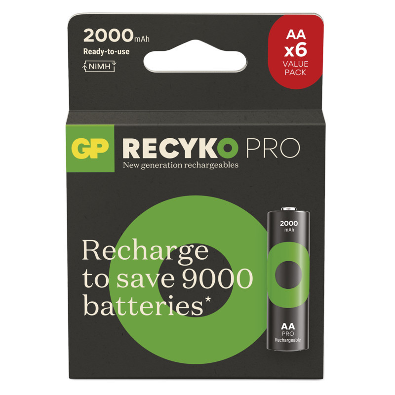 GP Nabíjací bat. ReCyko Pro AA (HR6) 2000mAh - 6ks