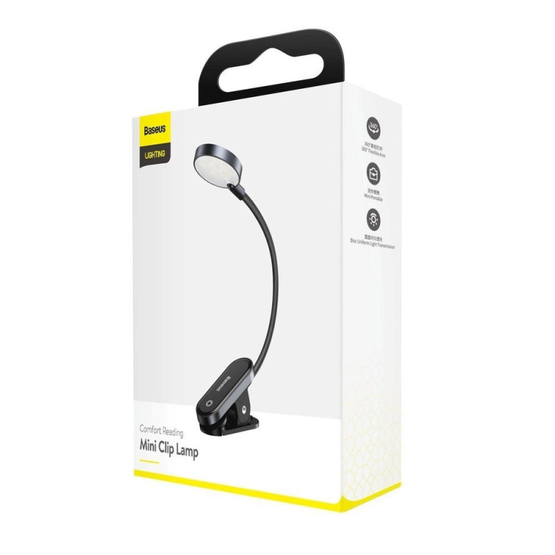 Baseus LED svetlo na čítanie s klipom 3W teplá biela (4000K)